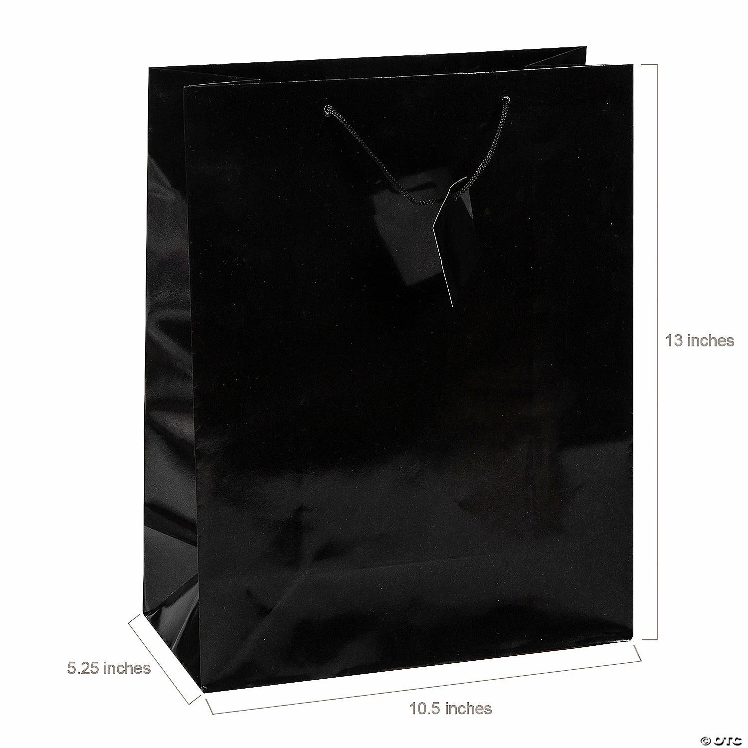 Outlet π 10 1/2" x 13" Large Black Gift Bags - 12 Pc. π - Image 2