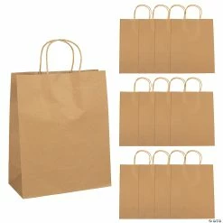 Discount โ 10 1/2" x 5 1/4" x 13" Large Brown Kraft Paper Gift Bags - 12 Pc. ๐ฅฐ