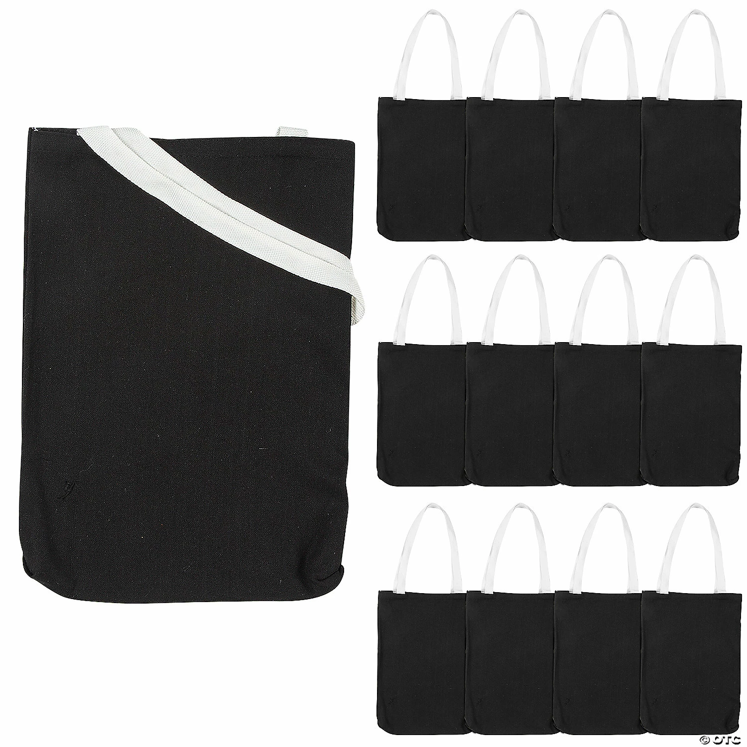 Best reviews of π 10" x 12" Medium Black Canvas Tote Bags - 12 Pc. β¨