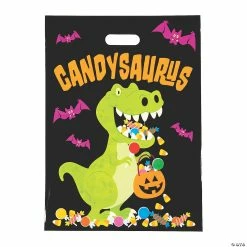 Buy ๐ 12 1/2" x 17" Bulk ๐ฌ Candysaurus Trick-or-Treat Plastic Goody Bags - 50 Pc. ๐