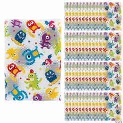 Discount ❤️ 12 1/2" x 17" Bulk Cute Monster Plastic Goody Bags – 50 Pc. 💯