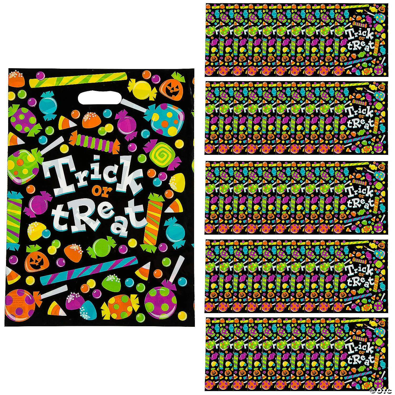 Best deal ✨ 12 1/2" x 17" Bulk Large Sweet 💀 Halloween Trick-Or-Treat Plastic Goody Bags - 50 Pc. 🎉
