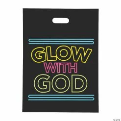 Promo ๐ 12 1/2" x 17" Bulk Neon Religious Trick-Or-Treat Plastic Goody Bags - 50 Pc. ๐
