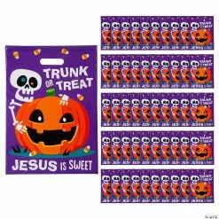 Hot Sale 🎉 12 1/2" x 17" Bulk Religious Trunk-or-Treat Plastic Goody Bags - 50 Pc. 💯