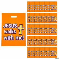 Best Sale 👏 12 1/2" x 17" Bulk Walk Safely with Jesus Goody Bags - 50 Pc. 👏