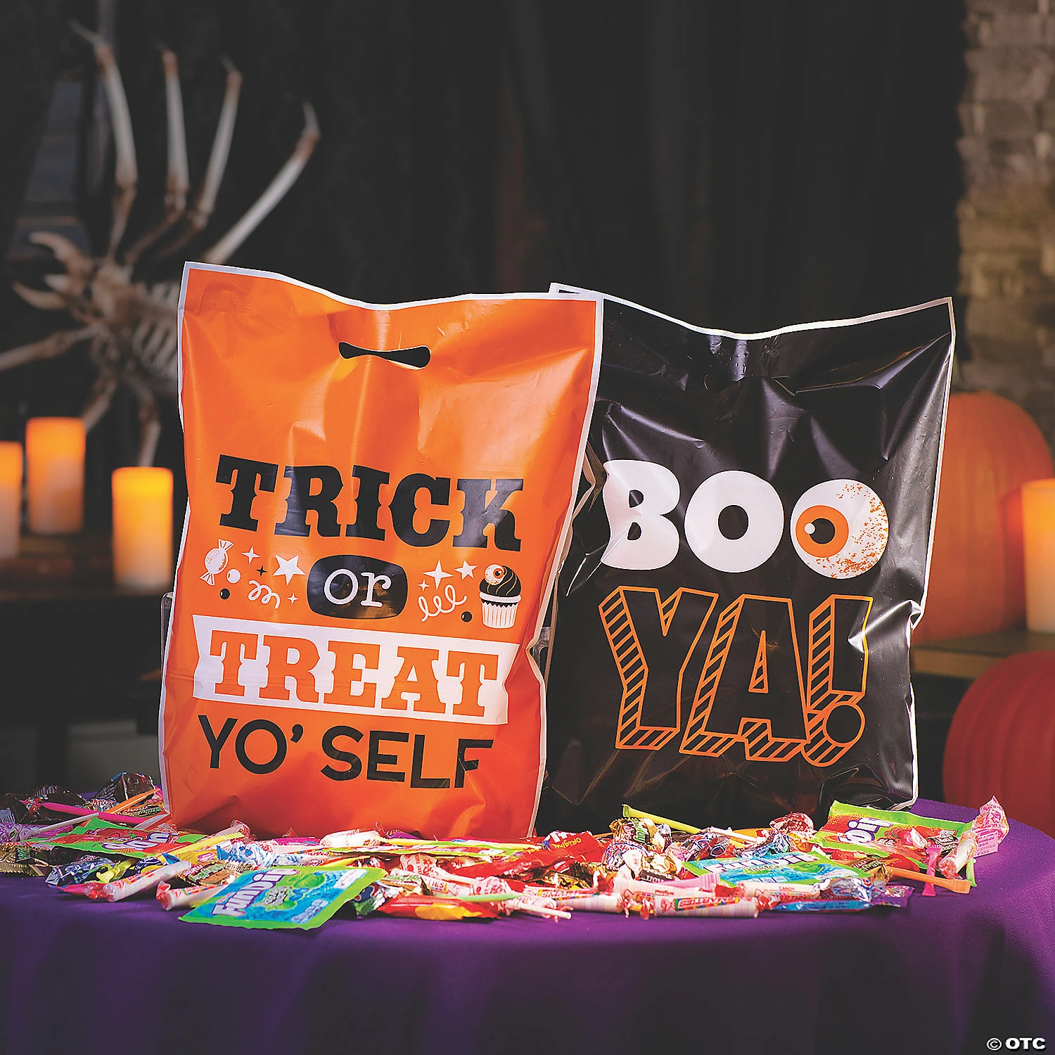 Best Pirce 🌟 12-1/2" x 17" 🧛 Halloween Funny Sayings Trick-or-Treat Plastic Goody Bags - 50 Pc. 💯 - Image 3