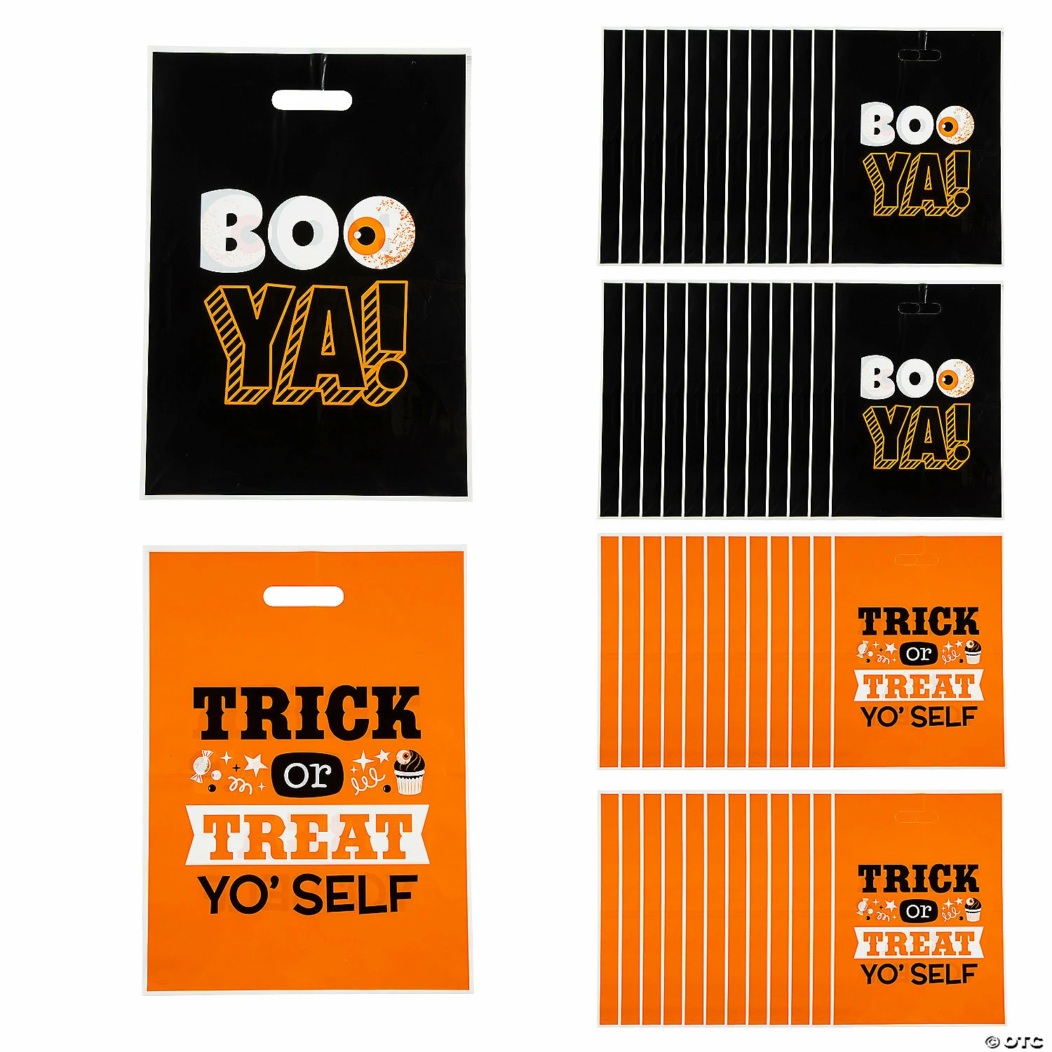 Best Pirce 🌟 12-1/2" x 17" 🧛 Halloween Funny Sayings Trick-or-Treat Plastic Goody Bags - 50 Pc. 💯