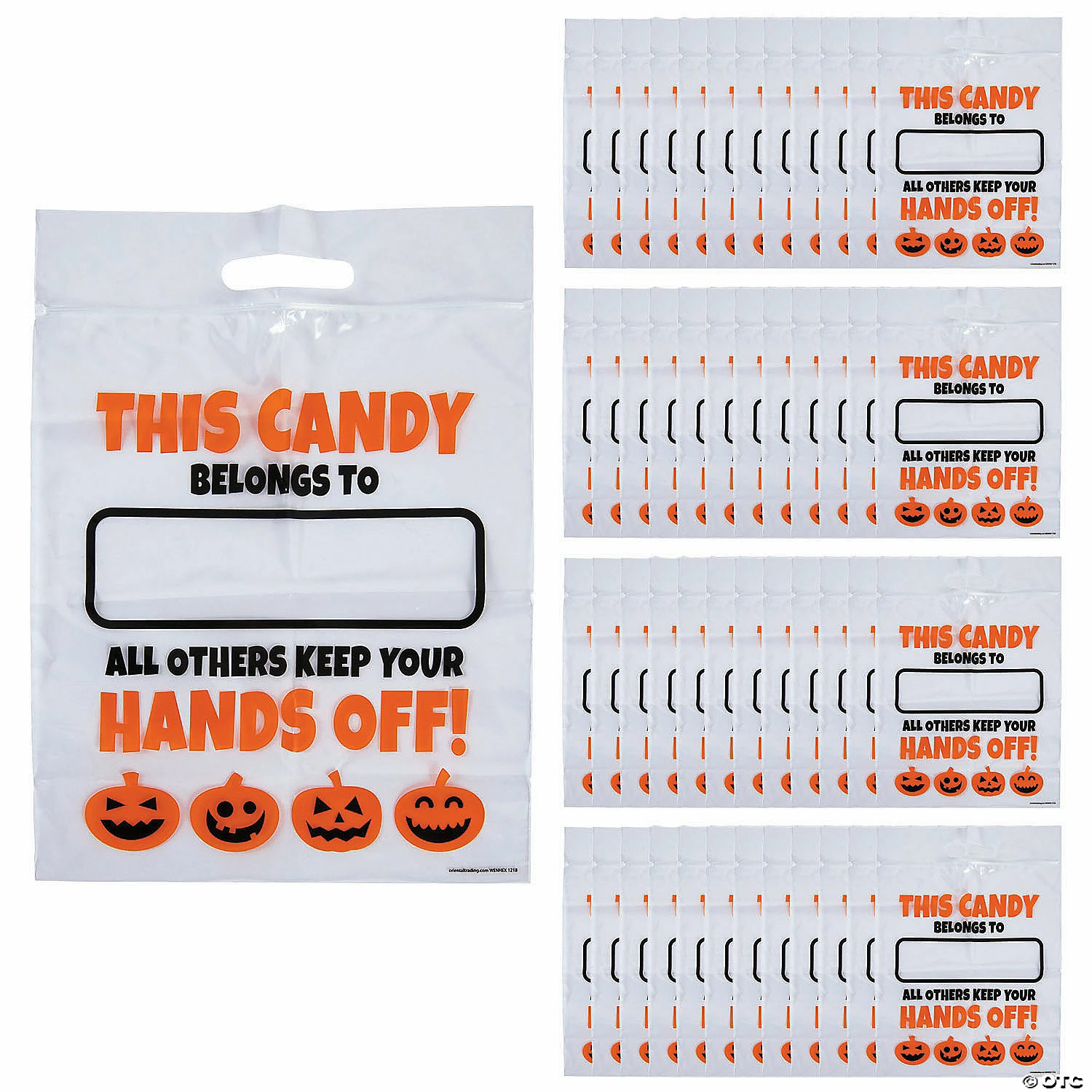 Deals 🎁 12 1/2" x 17"Large 🦇 Halloween Resealable Plastic Treat Bags - 50 Pc. ❤️