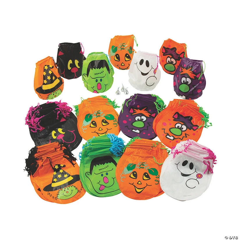 Best reviews of 🥰 7 1/4" x 8 1/2" Bulk Grinning 🦇 Halloween Plastic Drawstring Bags - 720 Pc. 🌟 - Image 2