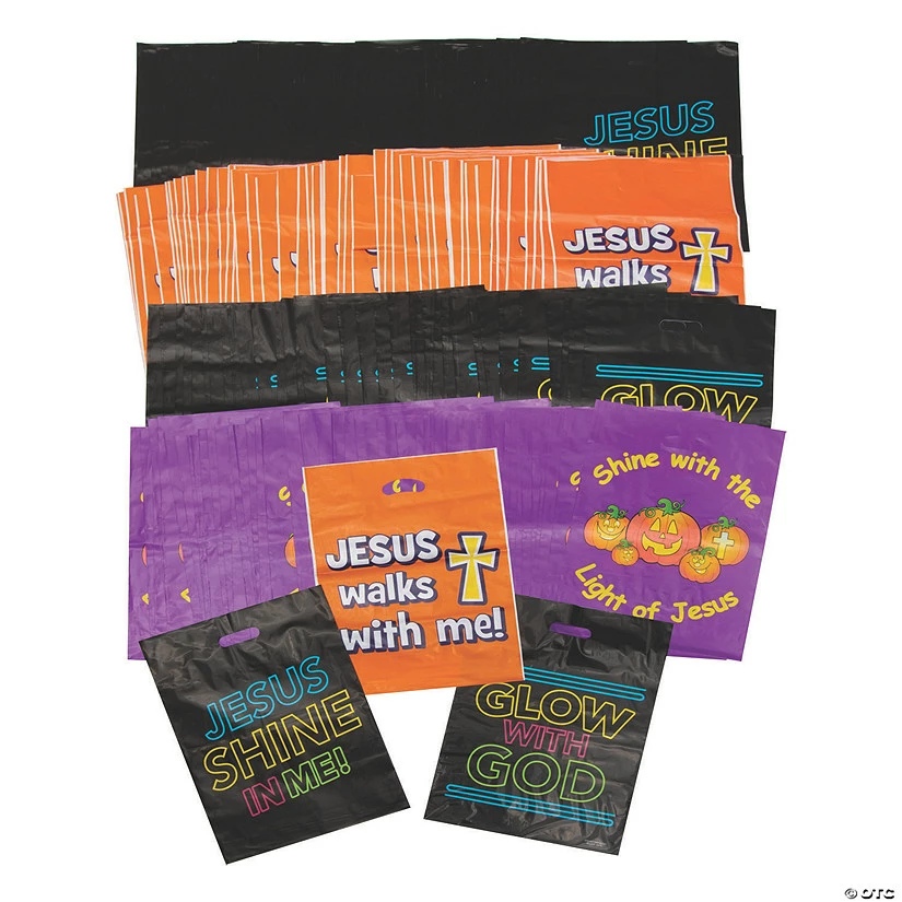 Brand new ๐ฅฐ 12 1/2" x 17" Bulk Religious ๐ฆ Halloween Plastic Goody Bag Assortment - 250 Pc. ๐ - Image 2