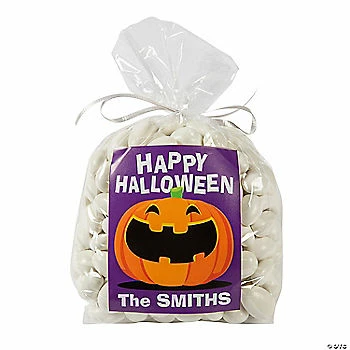 Best Sale ๐ Personalized Medium Jack-Oโ-Lantern Cellophane Gift Bags Kit - 50 Pc. ๐