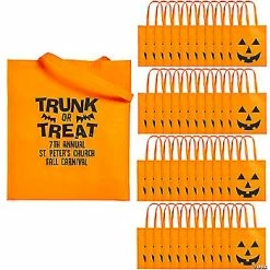 Best reviews of ⌛ 15 1/2" x 15 1/2" Personalized Large Nonwoven Trunk-or-Treat Tote Bags - 48 Pc. ⌛