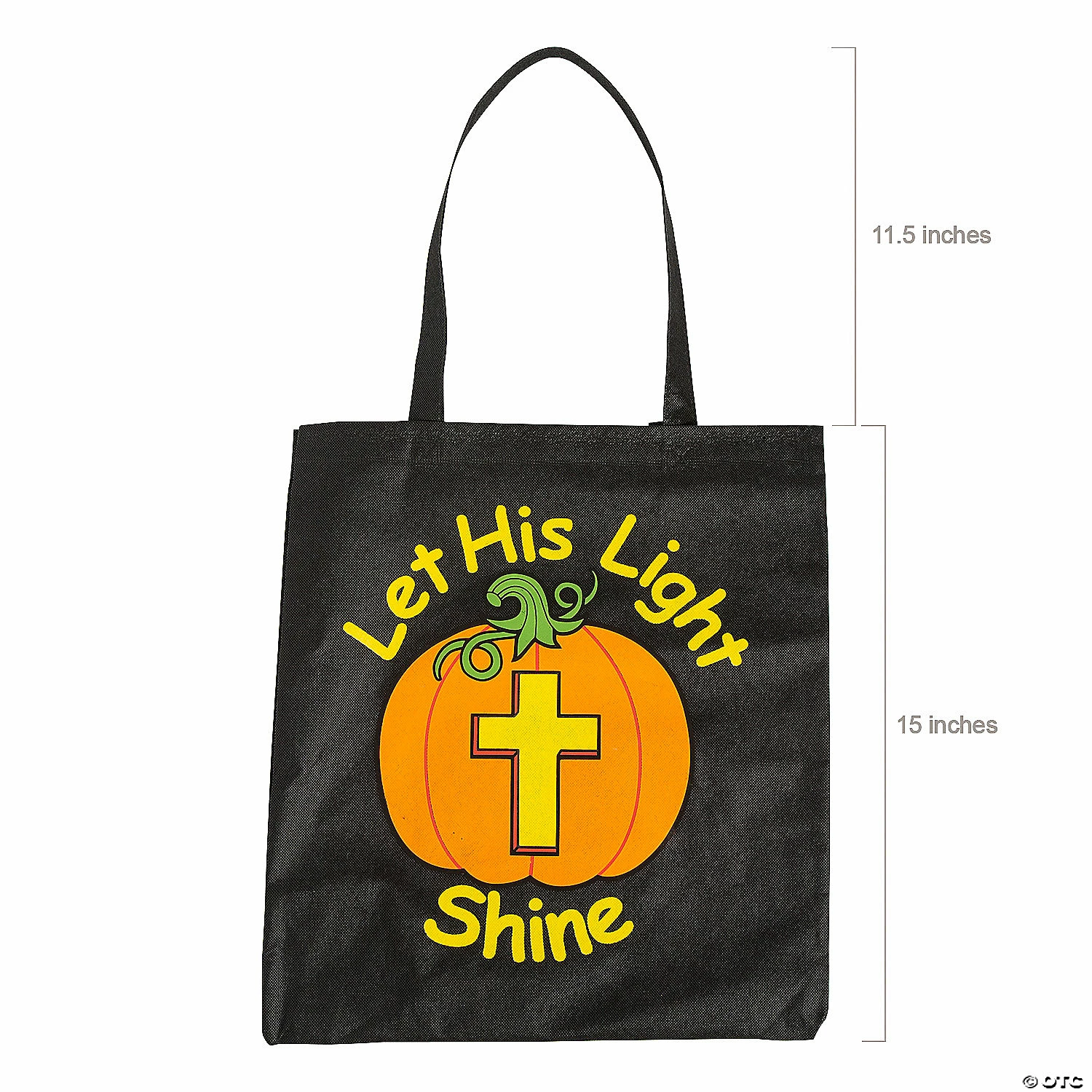 Outlet π― 15" x 15" Large Nonwoven Glow-in-the-Dark Christian Pumpkin Tote Bags - 12 Pc. β - Image 2