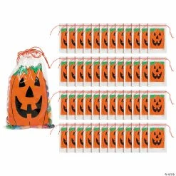 Buy π₯ 2 3/4" x 4" Bulk Mini Jack-Oβ-Lantern Paper Drawstring Treat Bags - 144 Pc. π§¨