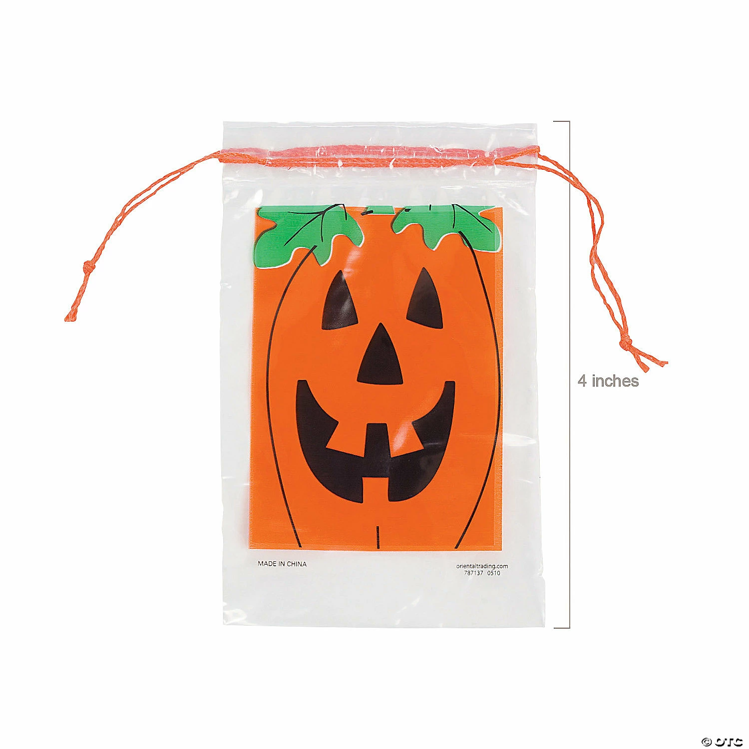 Buy ๐ฅ 2 3/4" x 4" Bulk Mini Jack-Oโ-Lantern Paper Drawstring Treat Bags - 144 Pc. ๐งจ - Image 2