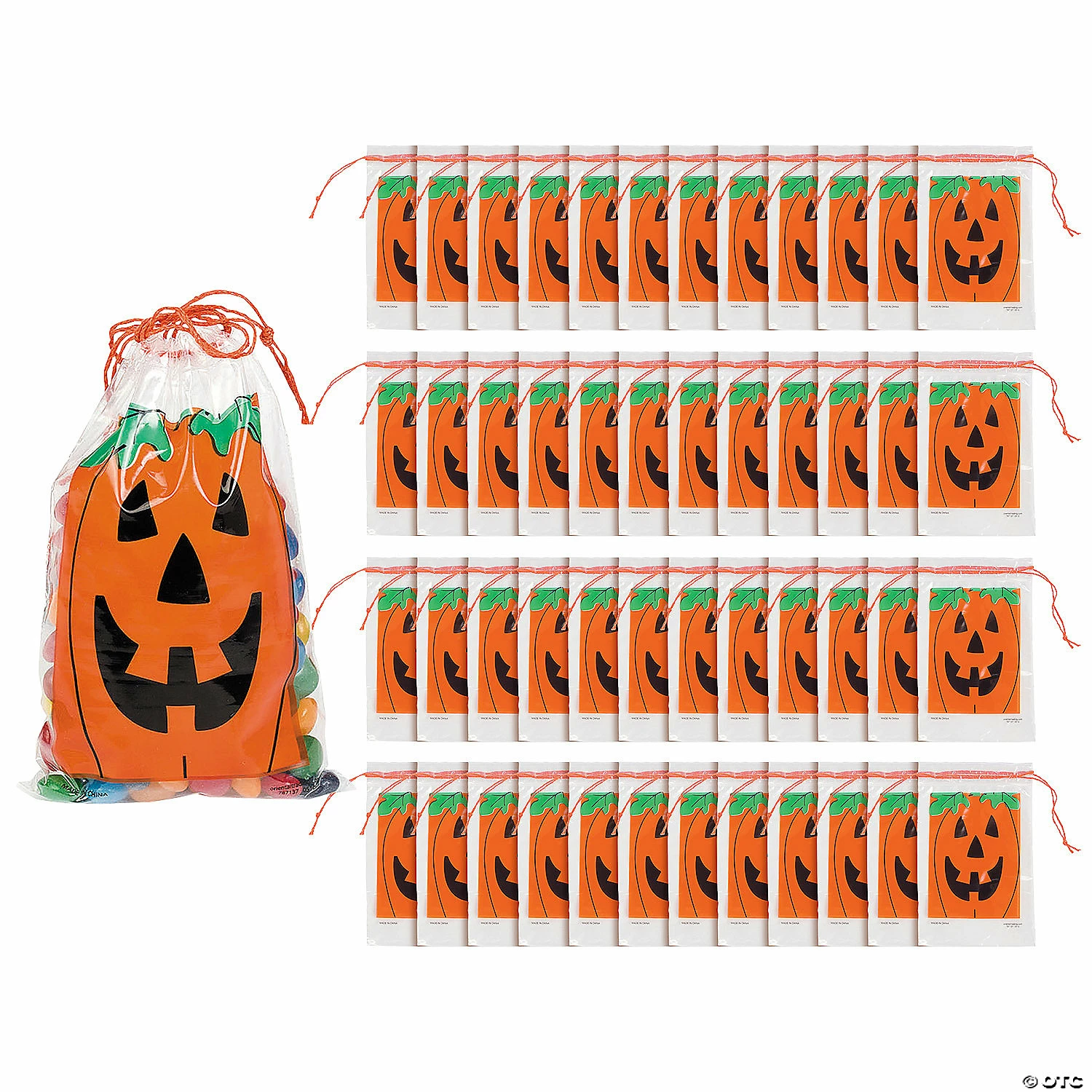 Buy ๐ฅ 2 3/4" x 4" Bulk Mini Jack-Oโ-Lantern Paper Drawstring Treat Bags - 144 Pc. ๐งจ