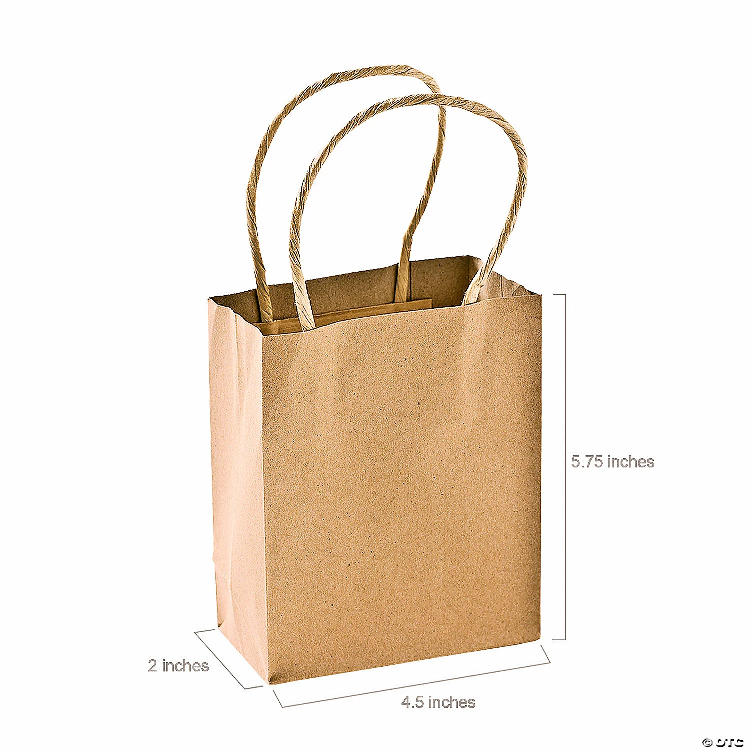 Cheap β¨ 4 1/2" x 2" x 5 3/4" Small Brown Kraft Paper Gift Bags - 12 Pc. π - Image 2