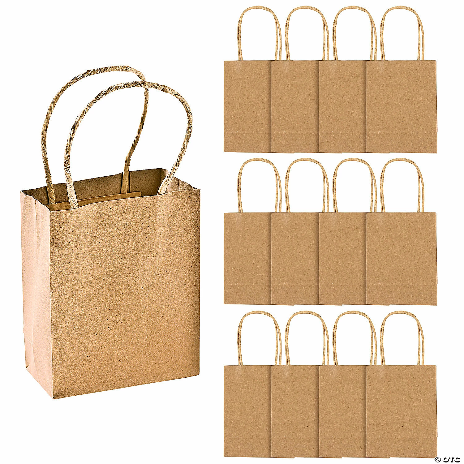 Cheap β¨ 4 1/2" x 2" x 5 3/4" Small Brown Kraft Paper Gift Bags - 12 Pc. π