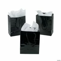 Best deal ๐ 4-1/2" x 5-3/4" Small Black Paper Gift Bags - 12 Pc. โ๏ธ