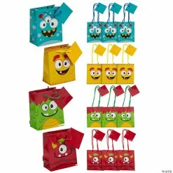 Cheap ๐ 4 1/4" x 5 1/2" Small Monster Paper Gift Bags with Tags - 12 Pc. ๐