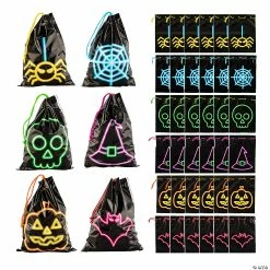 Budget โ 5 1/2" x 7 1/2" ๐ง Halloween Drawstring Goody Bags - 36 Pc. โ