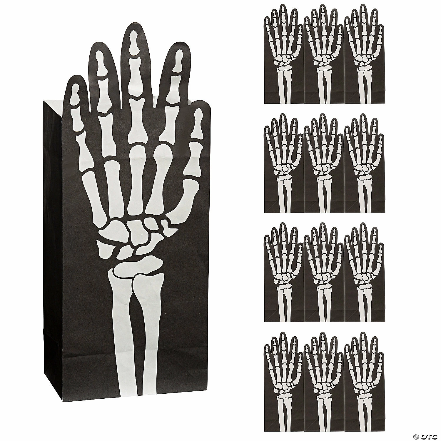 Best deal โญ 5 1/4" x 13" Fold-Over Skeleton Hand Paper Treat Bags - 12 Pc. ๐งจ