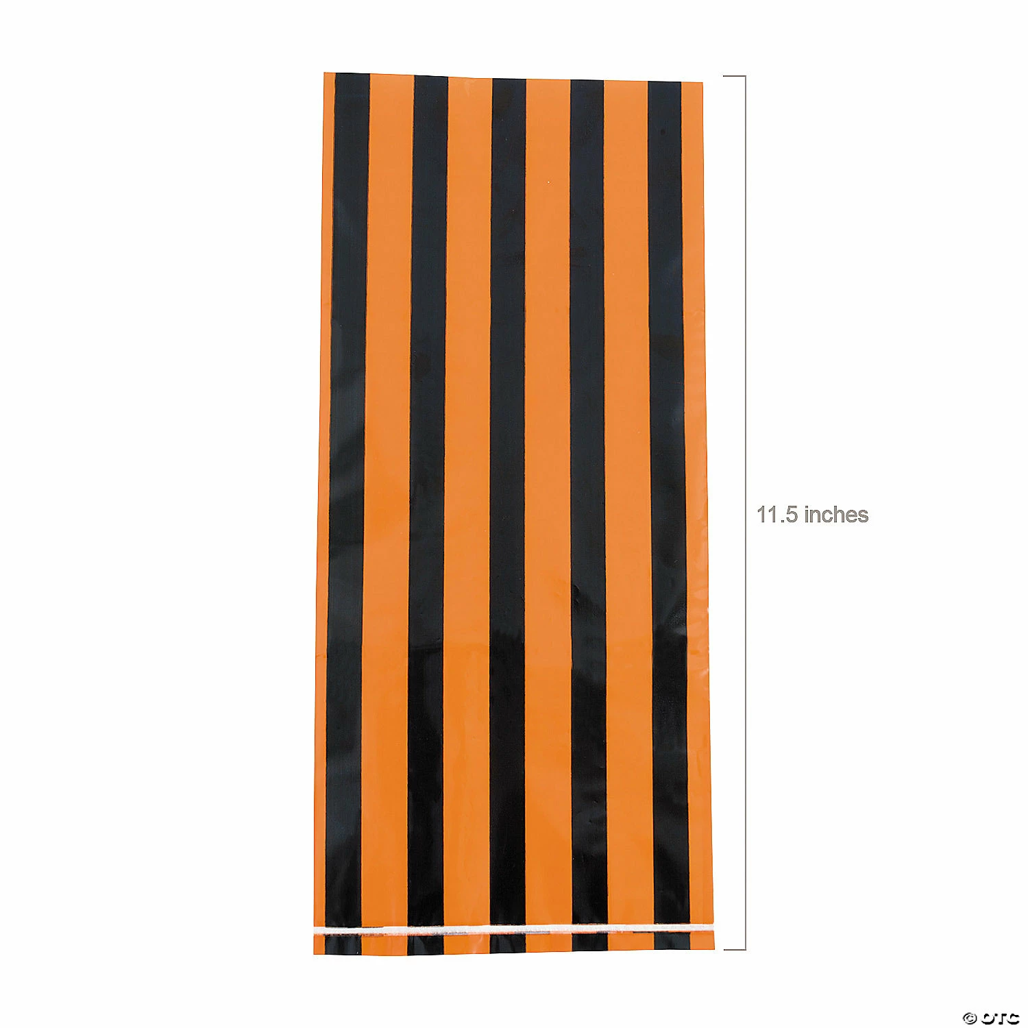 Cheapest ๐ 5" x 11" Black & Orange Striped Cellophane Treat Bags - 12 Pc. ๐ - Image 2