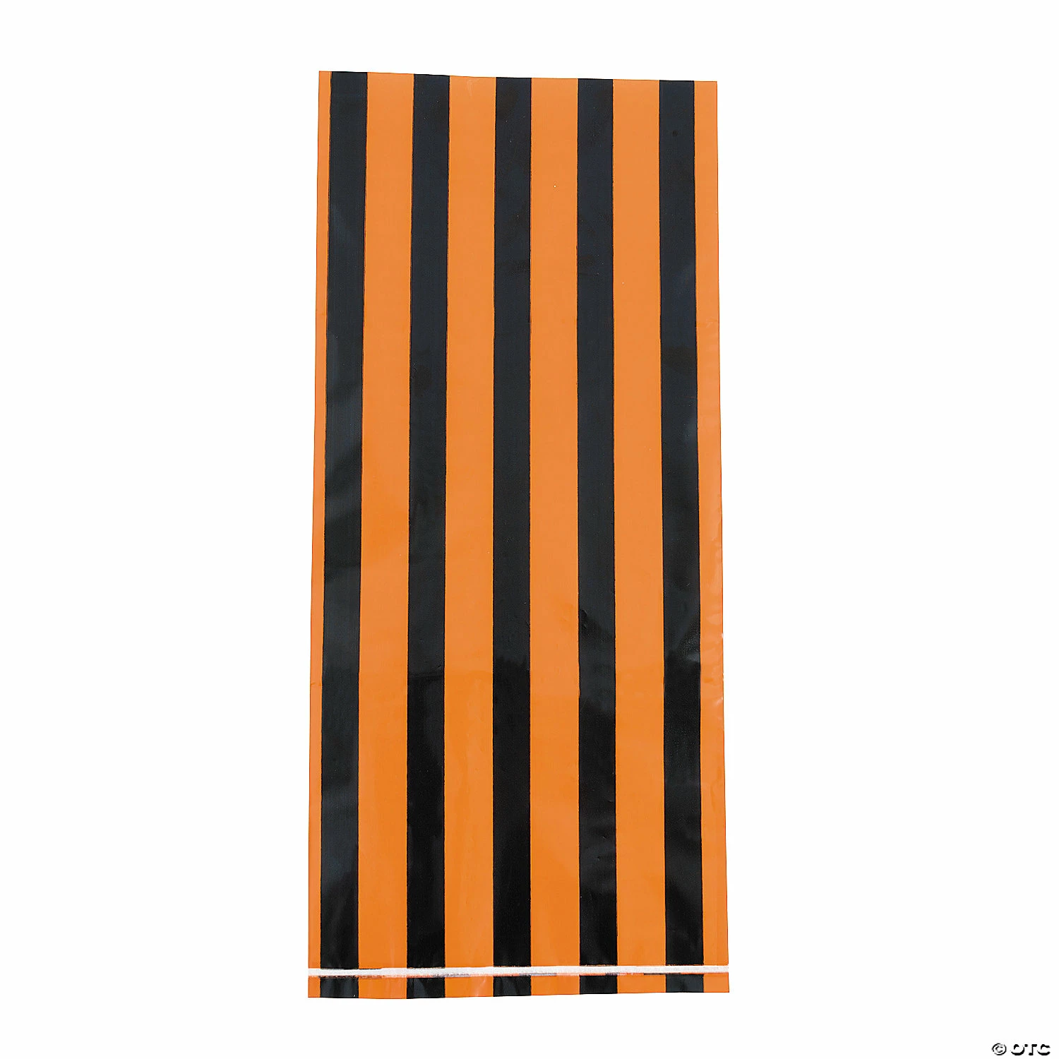 Cheapest ๐ 5" x 11" Black & Orange Striped Cellophane Treat Bags - 12 Pc. ๐ - Image 3