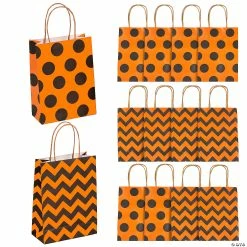 Cheapest ๐ฅ 6 1/2" x 4" Medium ๐ Halloween Pattern Kraft Paper Gift Bags - 12 Pc. ๐