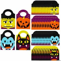 Best deal โค๏ธ 6 1/4" x 8 1/4" Plastic Friendly Monster ๐ง Halloween Goody Bags - 50 Pc. ๐