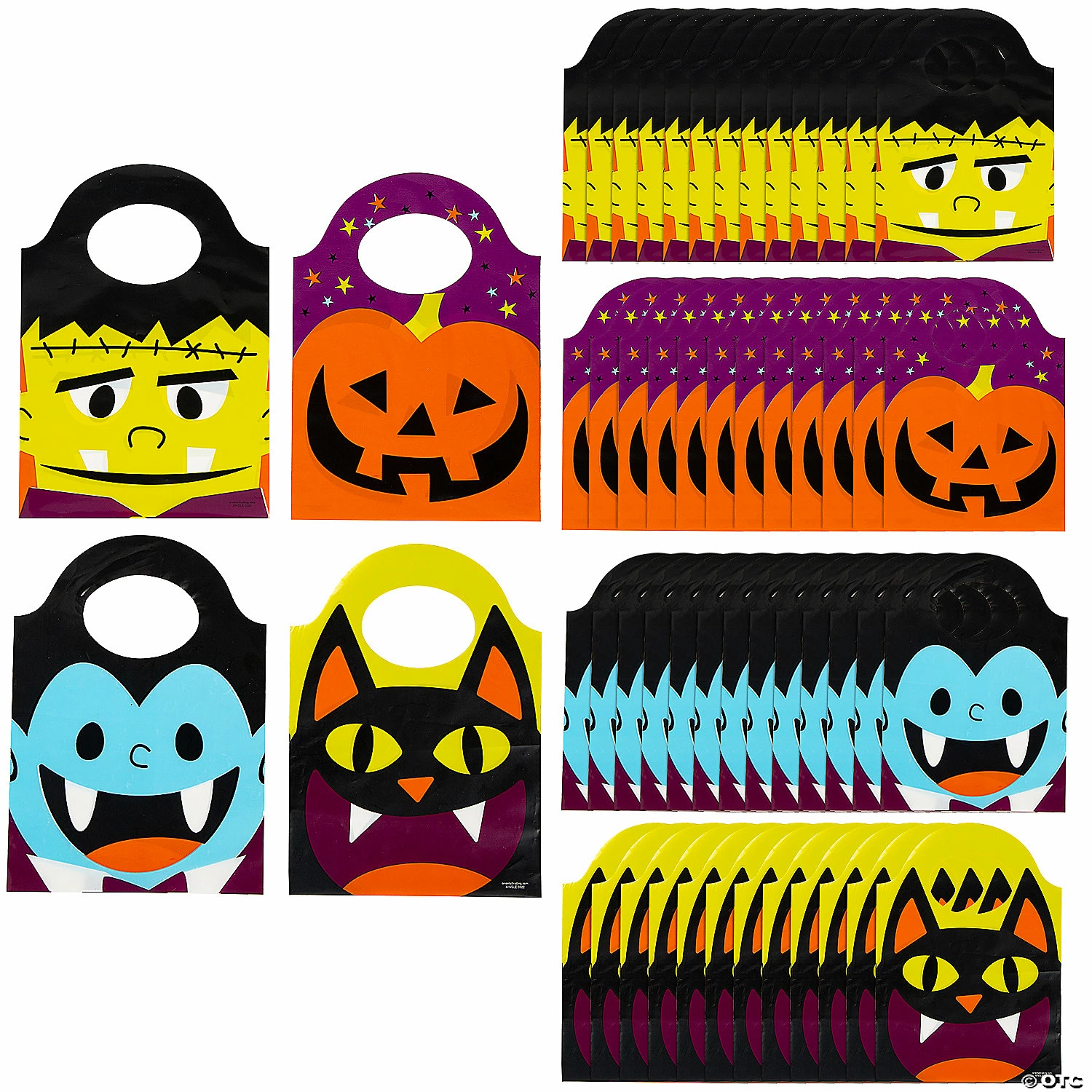 Best deal โค๏ธ 6 1/4" x 8 1/4" Plastic Friendly Monster ๐ง Halloween Goody Bags - 50 Pc. ๐