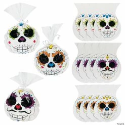 Wholesale ๐ 6 3/4" x 9 1/4" Day of the Dead Cellophane Bags - 12 Pc. ๐
