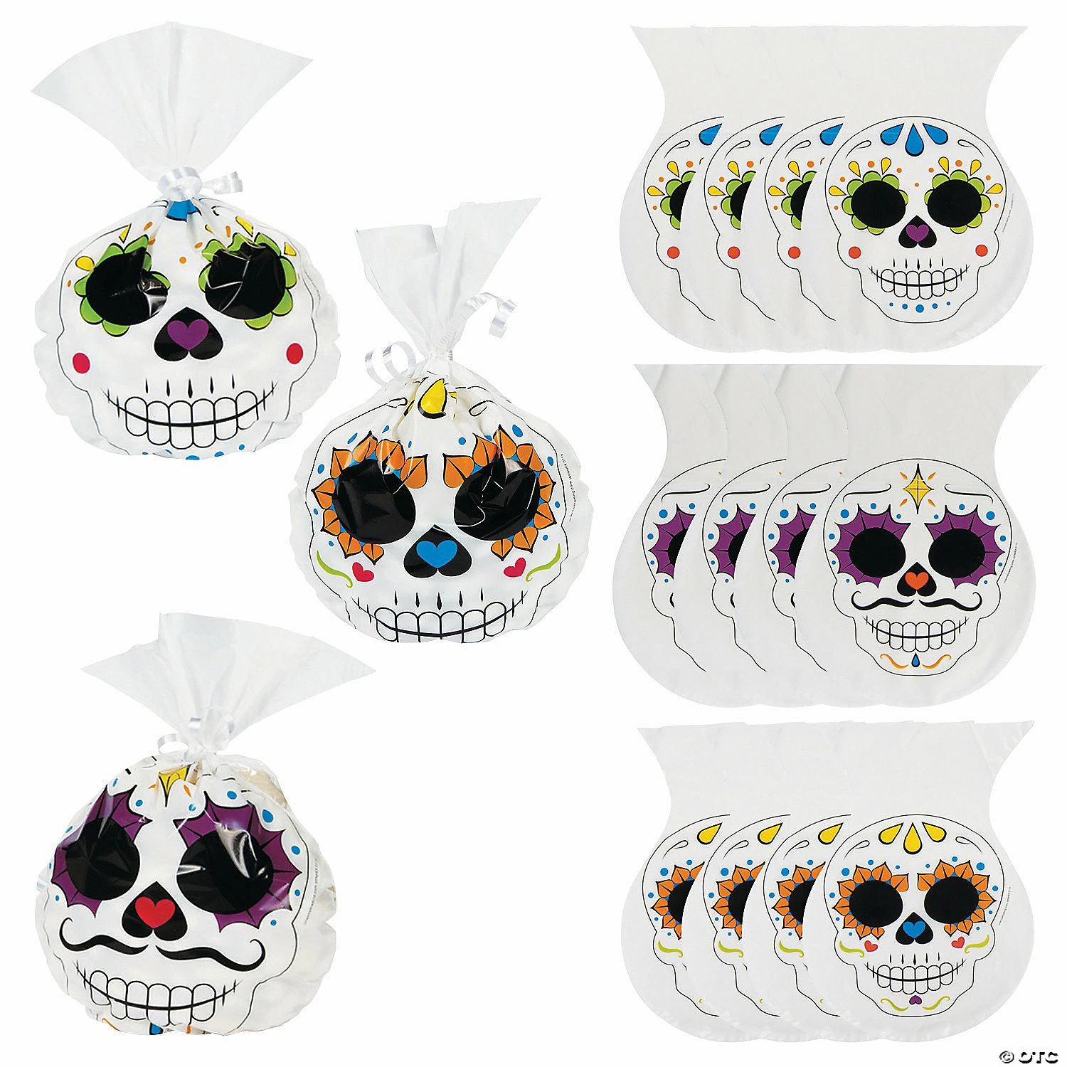 Wholesale 🎉 6 3/4" x 9 1/4" Day of the Dead Cellophane Bags - 12 Pc. 😉