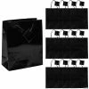 Best Sale 👍 7 1/2" x 9" Medium Black Paper Gift Bags - 12 Pc. 🎁