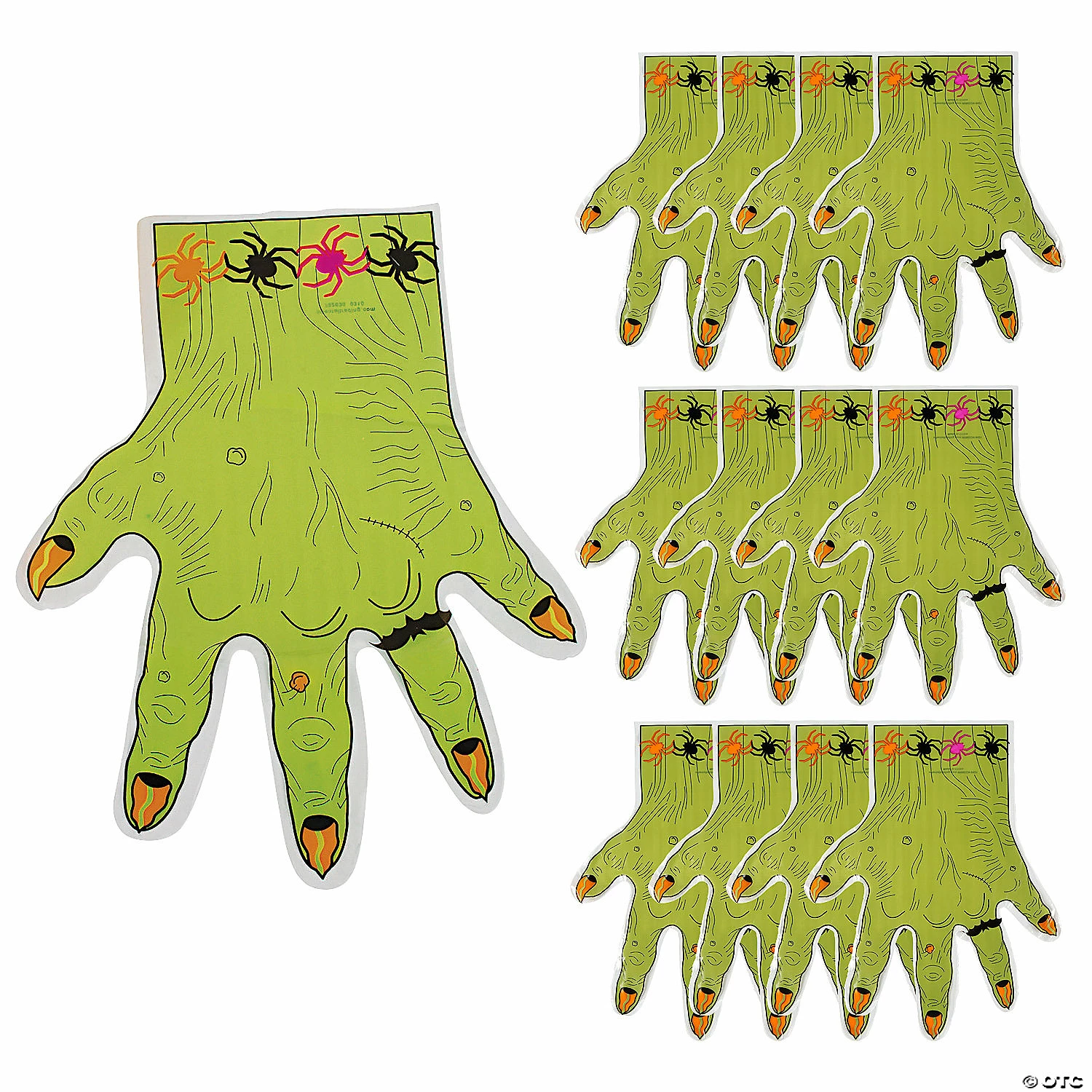 Budget ๐คฉ 9 1/2" x 11 1/2" Monster Hand-Shaped Plastic Treat Bags - 12 Pc. ๐งจ