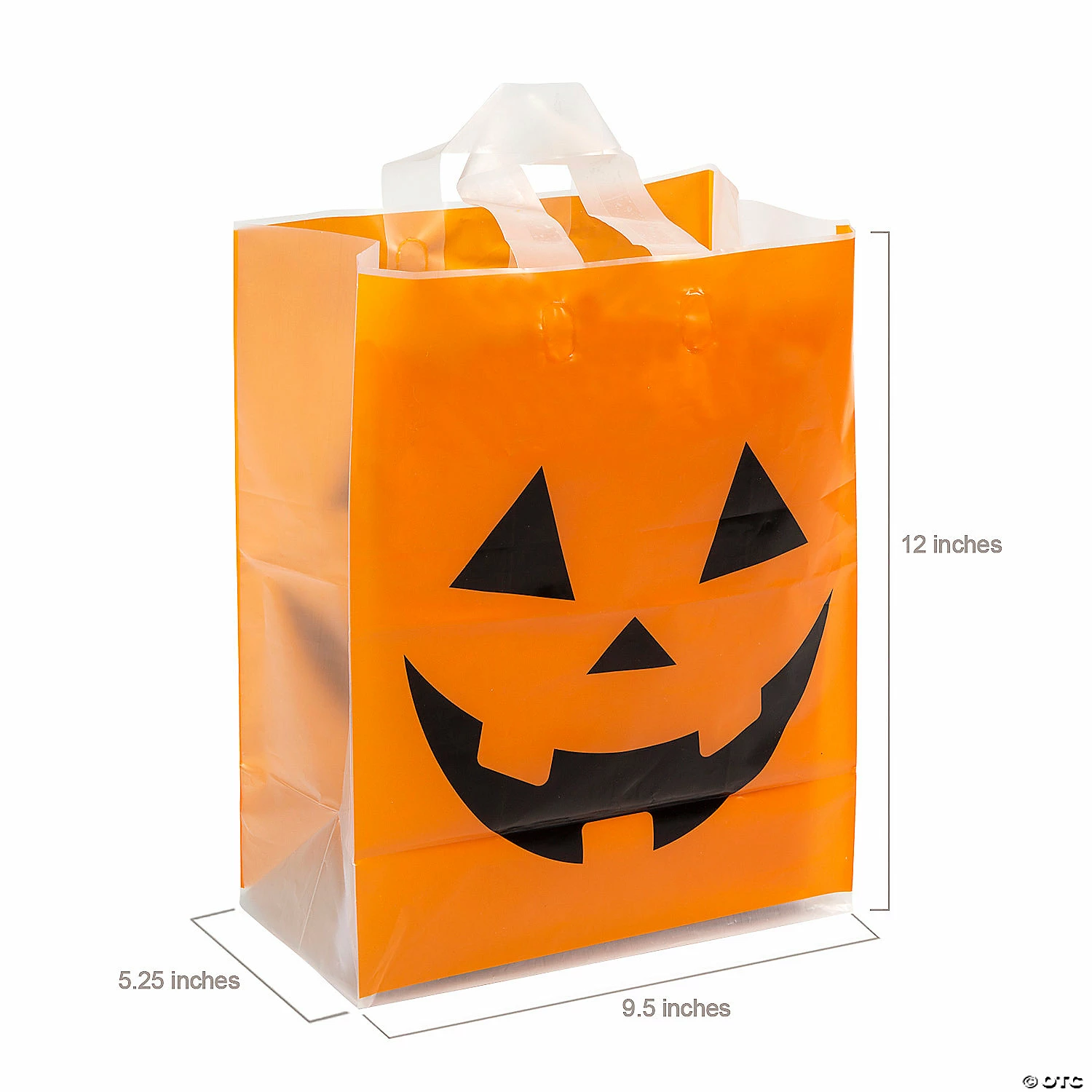 Budget β€οΈ 9 1/2" x 12" Large π§ Halloween Jack-Oβ-Lantern Plastic Tote Bags - 36 Pc. π - Image 2