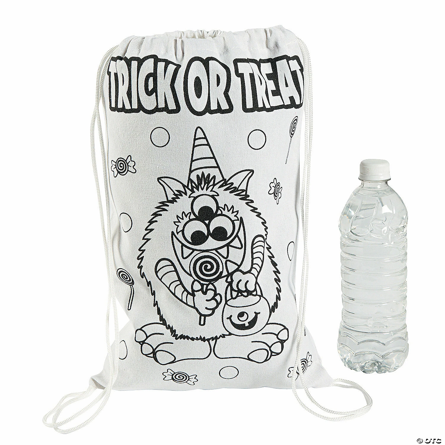 Discount 💯 Color Your Own Medium Trick-or-Treat Drawstring Bags - 12 Pc. 👍 - Image 2
