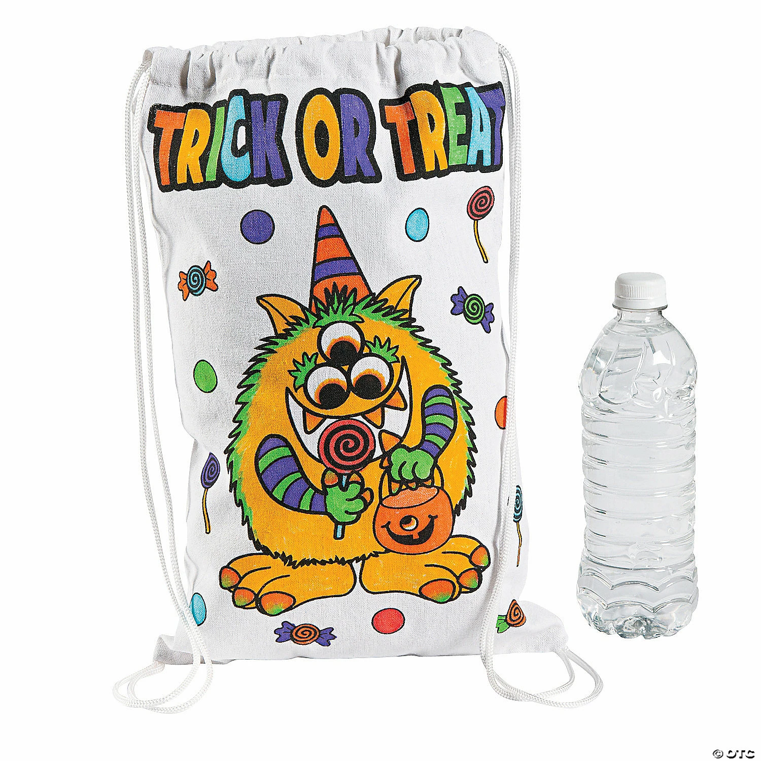 Discount 💯 Color Your Own Medium Trick-or-Treat Drawstring Bags - 12 Pc. 👍