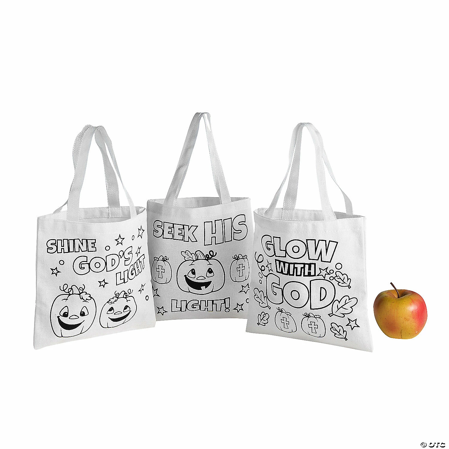 Top 10 𧨠Color Your Own Mini Christian Pumpkin Canvas Tote Bags - 12 Pc. π