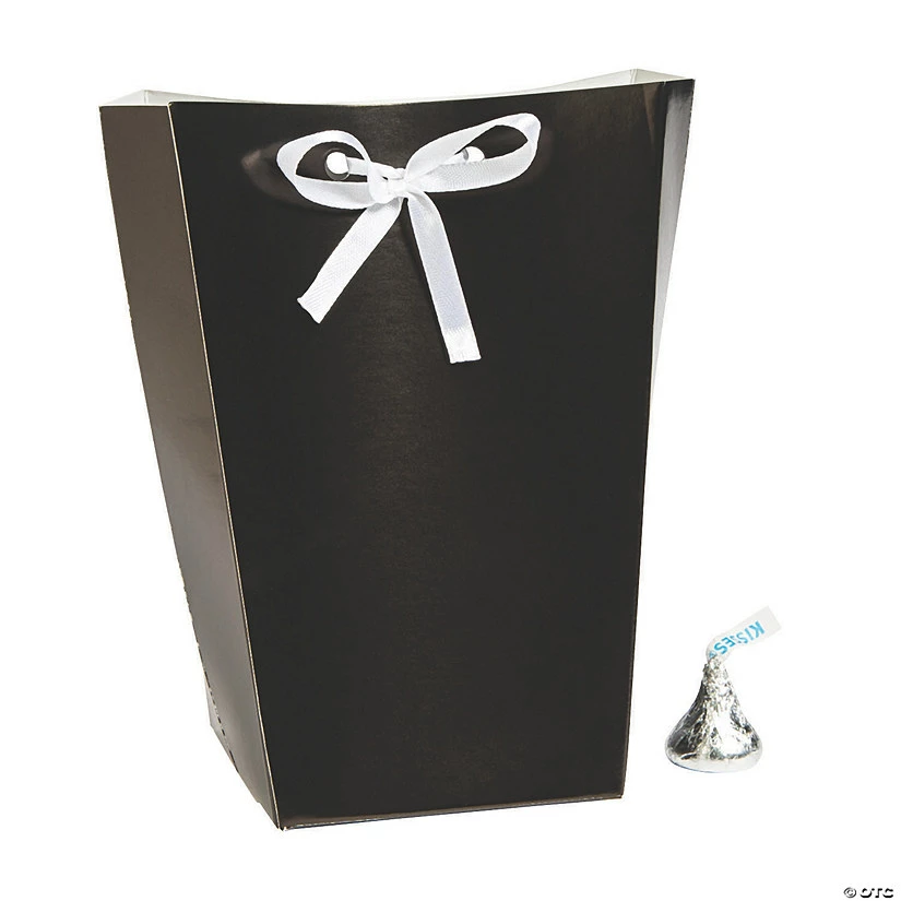 Hot Sale โค๏ธ Large Black Favor Boxes with Ribbon - 24 Pc. โ