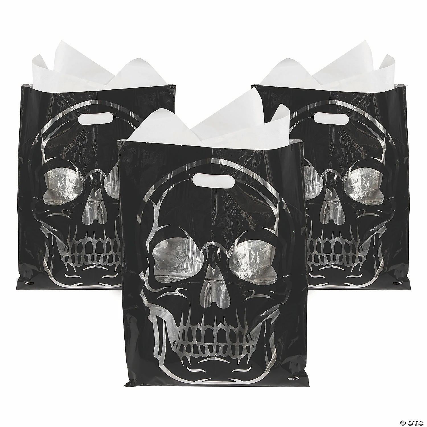 Brand new 😉 Reflective Foil Skull Trick-or-Treat Goody Bags - 50 Pc. 👏